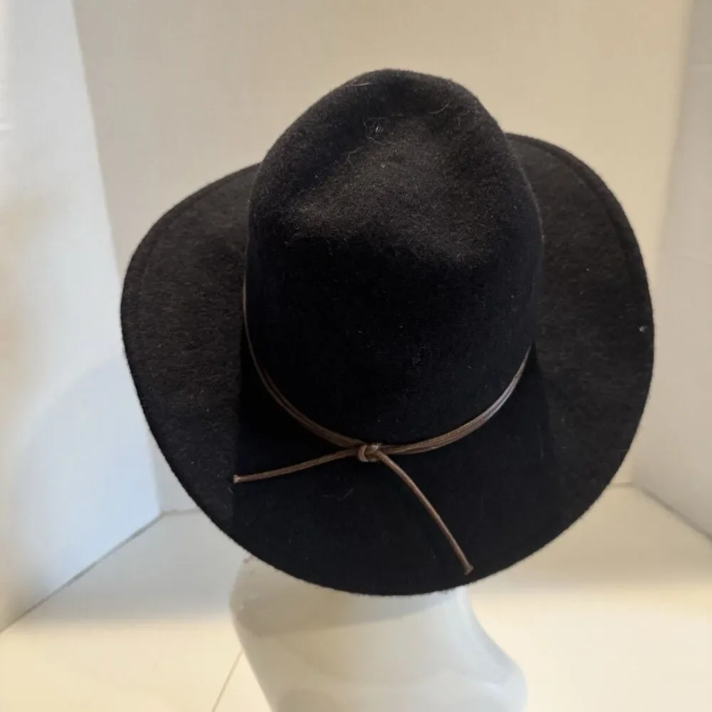 BRIXTON Fedora Felted Wool Black Hat One Size Hat Band